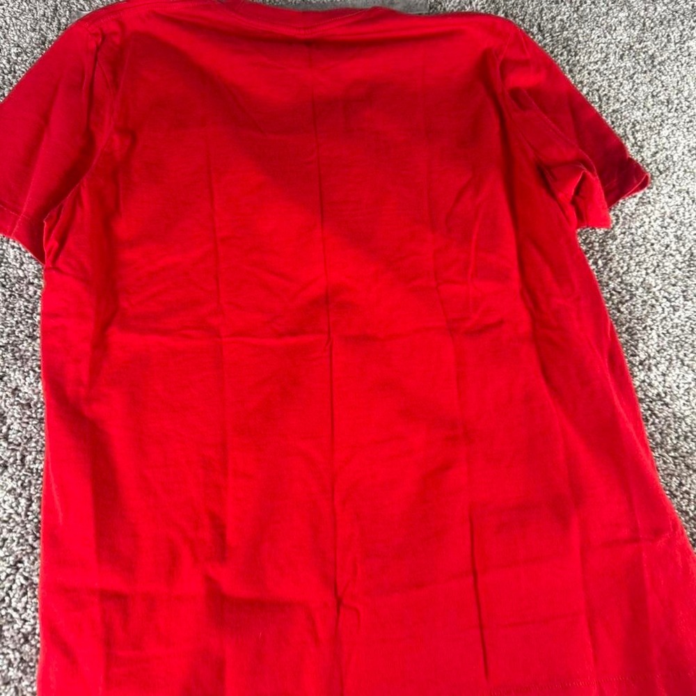 American Eagle Outfitters Mens Red Graphic T-Shirt Logo Crew Neck Cotton Medium